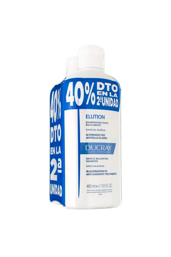 Shampoing Ducray Elution Traitant 2x400ml - Cheveux Protégés