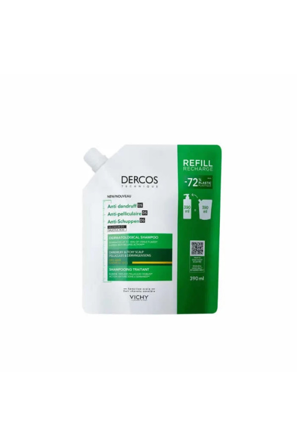 Vichy Dercos Anti Pelliculare Shampooing Cheveux Secs 390ml Recharge
