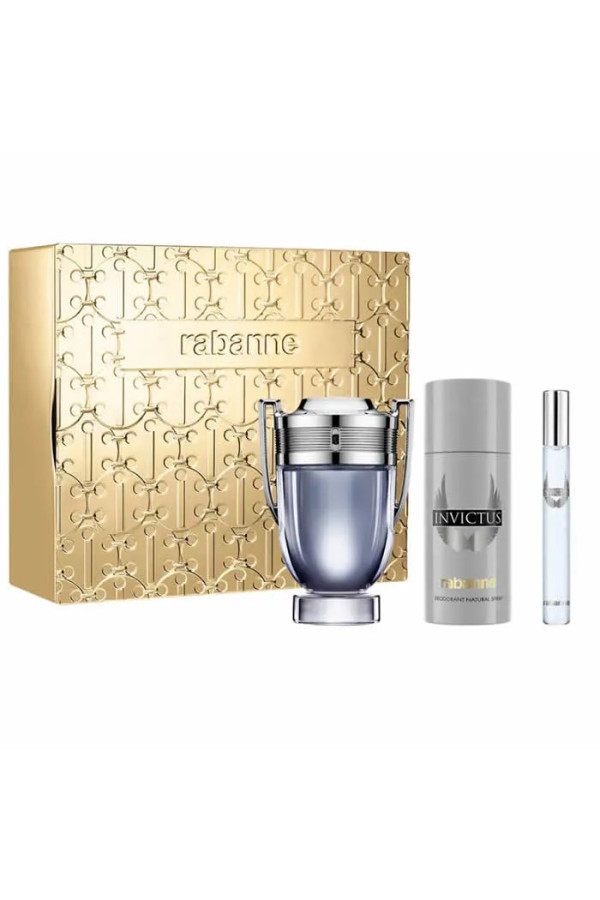 Paco Rabanne Invictus Eau De Toilette Spray 100ml Coffret 3 Produits