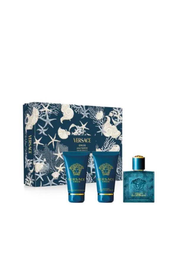 Versace Eros Eau de Toilette Spray 50ml Set 3 Pieces