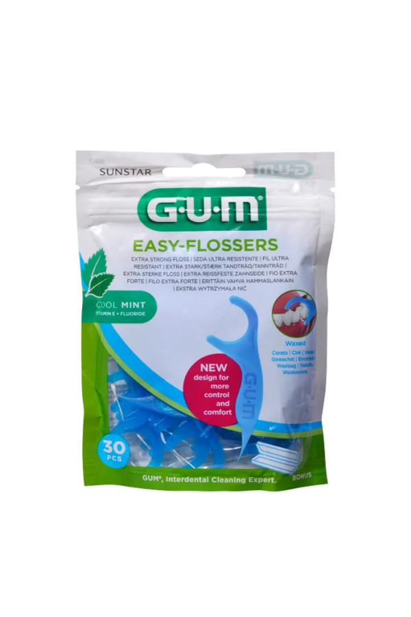 Gum Sunstar Easy Flossers Menthe Fraîche Vit-E Fluor 30 Unités