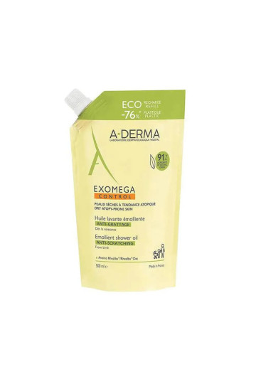 A-Derma Exomega Control Huile Nettoyante Émoliente Recharge 500ml