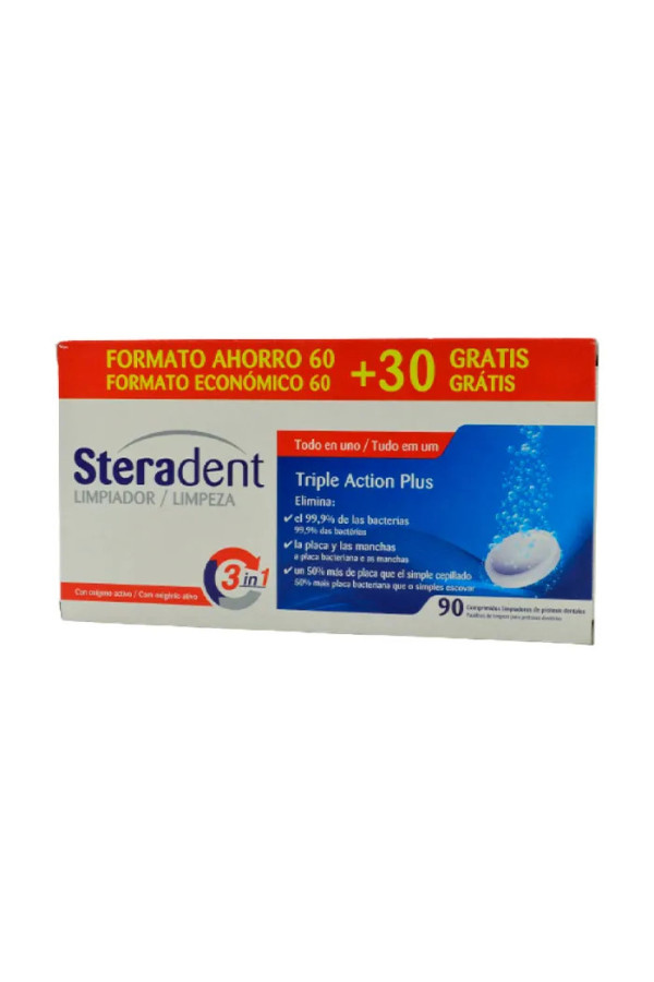 Steradent Triple Action Plus 90 Comprimés
