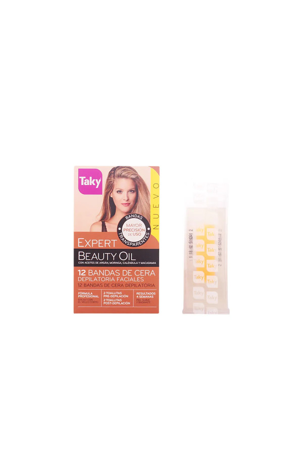 Taky Beauty Oil Depilatory Facial Wax Bands 12uds