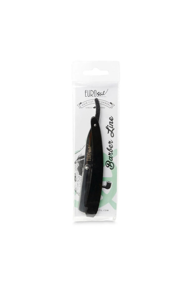 Eurostil Barber Line Navaja De Afeitar Hoja Intercambiable Mango Negro 1un