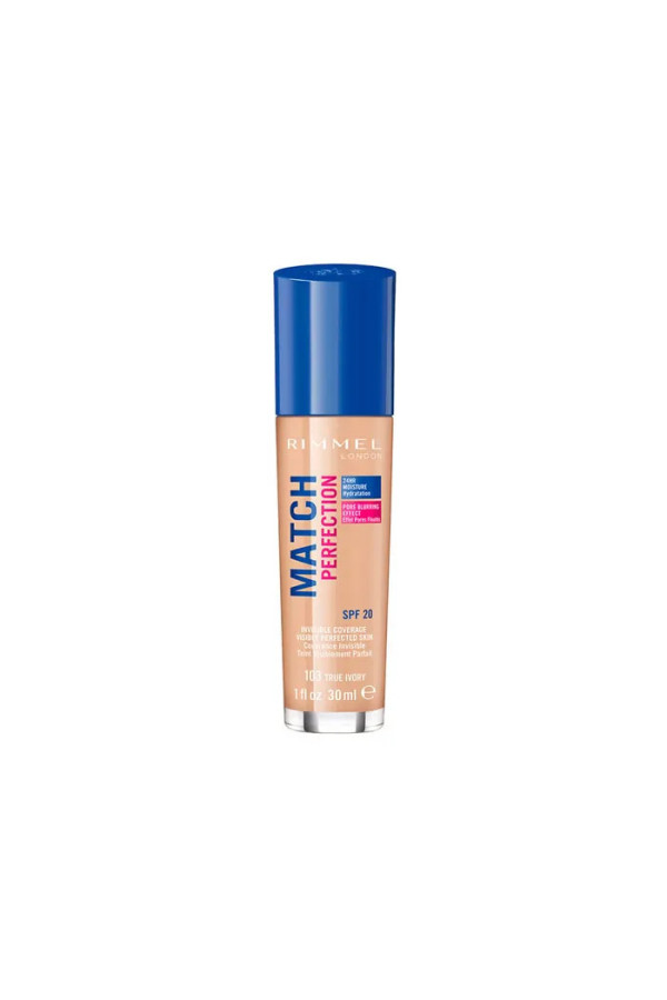Rimmel London Match Perfection Foundation Spf20 103 True Ivory 30ml