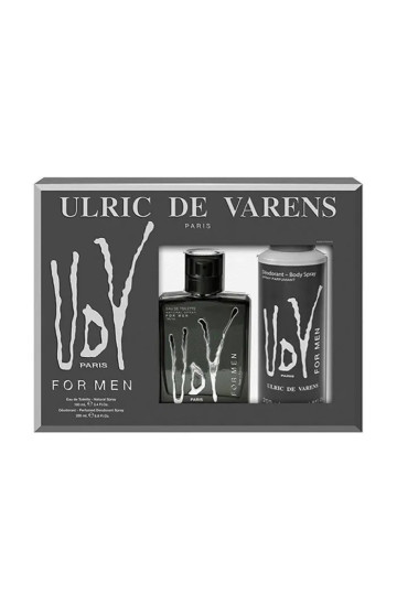 Ulric De Varens UDV Black For Men Eau De Toilette Vaporisateur 100ml Coffret 2 Produits