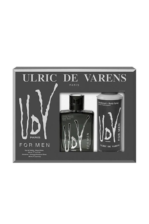Ulric De Varens UDV Black For Men Eau De Toilette Vaporisateur 100ml Coffret 2 Produits