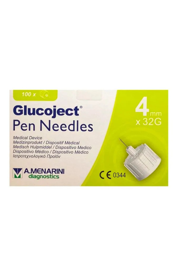 Menarini Glucoject Aiguille à Insuline  32gx4mm 100U