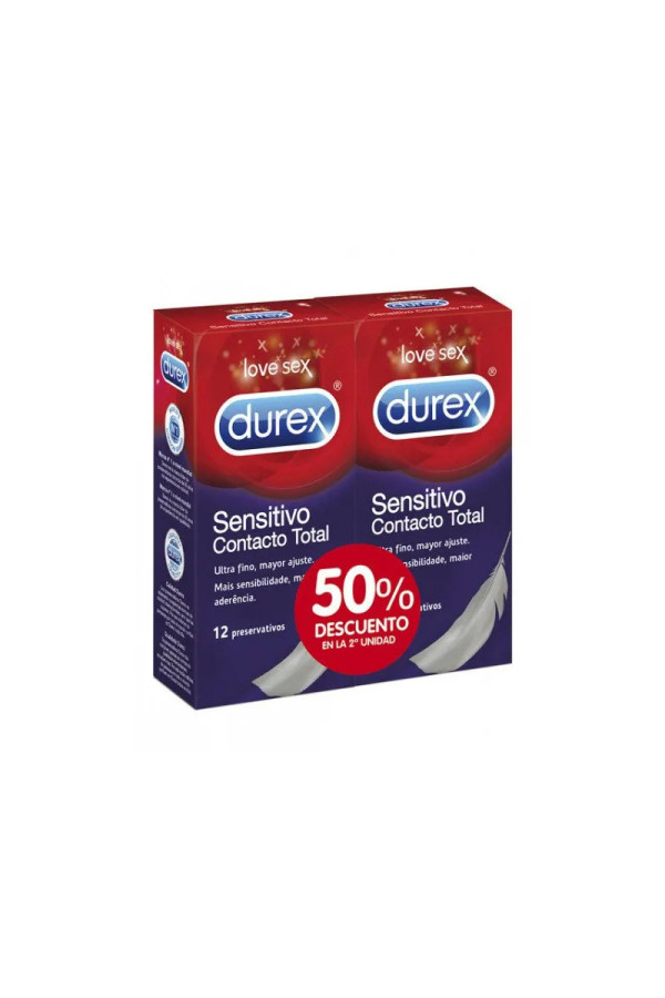 Durex Sensitive Total Contact  2x12 Unités 