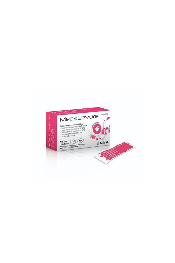 Megalevure 10 Bâtonnets Goût Fraise 