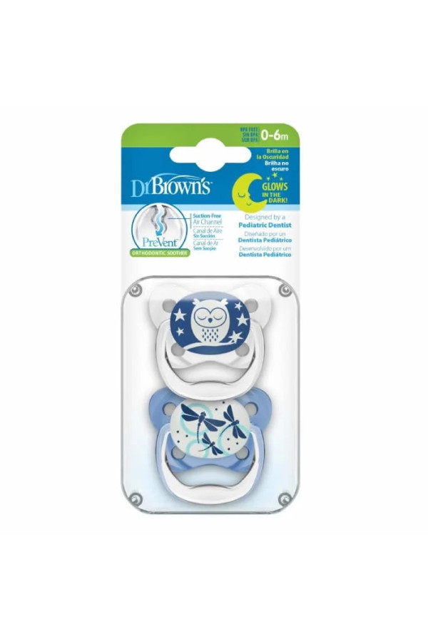 Sucette Nocturne Dr. Brown's Prevent Bleu  0-6M