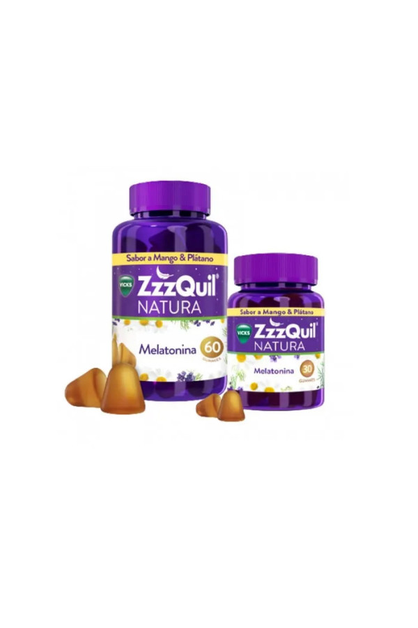 Zzzquil Natura Mélatonine Mangue & Banane 60+30 Unités 