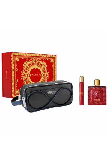 Versace Eros Flame Eau De Parfum Vaporisateur 100ml Coffret 3 Produits
