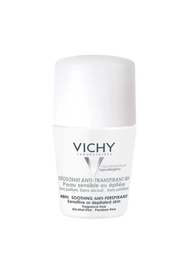 Vichy Déodorant 48H Roll On Anti Transpirant  Peaux Sensibles Ou Epilées 50ml