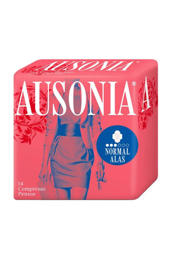 Ausonia Normal Avec Ailettes Serviettes Hygiéniques 14 Unités