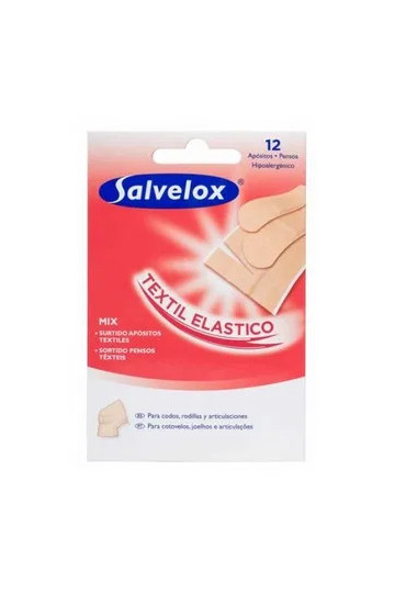Salvelox Autocollant De Pansement En Tissu Assorti 12 Pcs