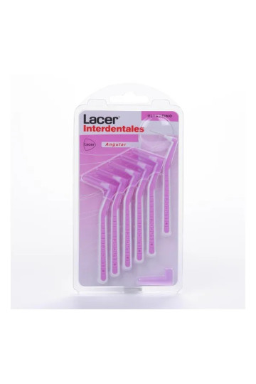 Lacer Brossettes Interdentaires Angulaires Extra Fines Roses 6 Unités