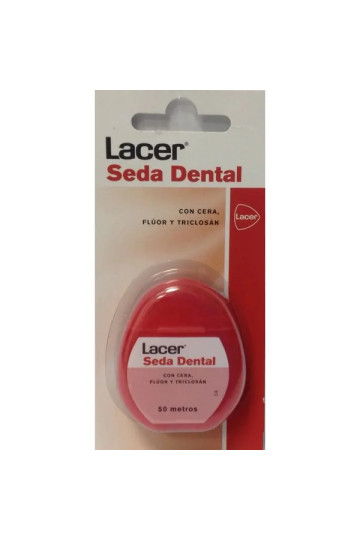 Fil Dentaire Lacer, Cire et Fluorure 50m 1ud
