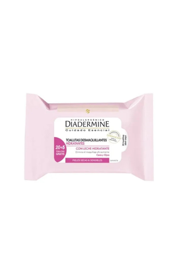 Diadermine Lingettes Démaquillantes Hydratantes 25 Unités