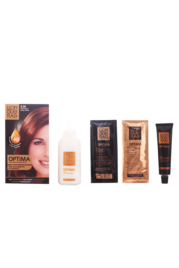 Llongueras Optima Coloration Permanente Sans Ammoniaque 6.34 Blond Foncé Doré Cuivré