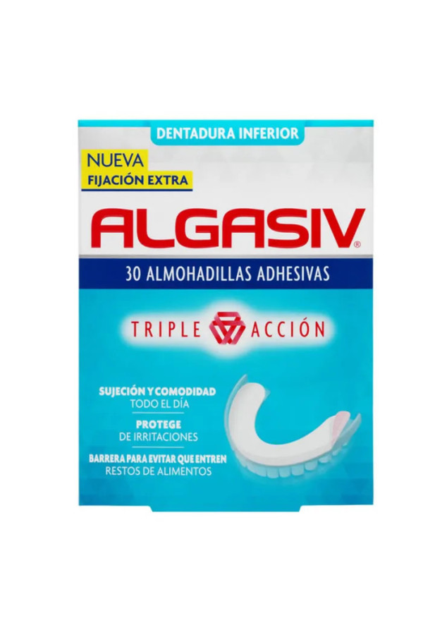 Algasiv Adhésifs Pour Prothèses Dentaires 30 Coussinets Inferieurs 
