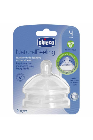 Chicco NaturalFeeling Teat 4m+ Medium Flow Adjustable Fast & Cereal 2 Units