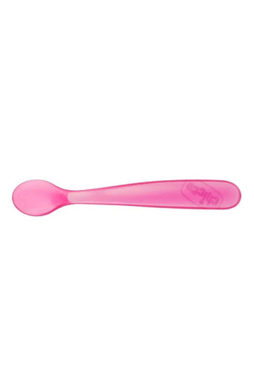 Chicco Duplo Soft Pink Silicone Spoon 6m+ 2 Unités