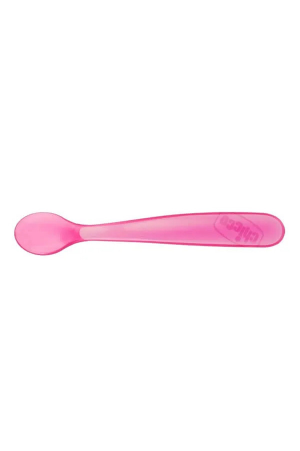 Chicco Duplo Soft Pink Silicone Spoon 6m+ 2 Unités