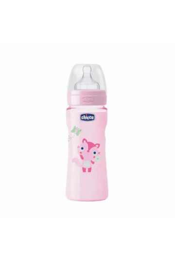Chicco Well-Being Caoutchouc Biberon Fast Flux Rose 4m+ 330ml