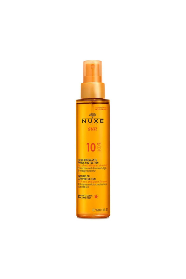 Nuxe Sun Huile Bronzante Visage Et Corps Spf10 150ml
