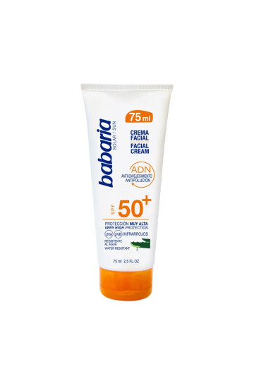 Babaria Crème Solaire Visage Spf50 Aloe Vera Resistant À L'Eau 75ml