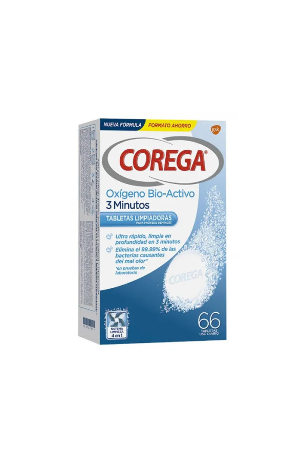 Corega Oxygène Actif 3 Minutes 66 Comprimés 