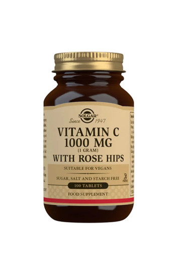 Solgar Vitamine C 1g 100 Comprimés avec Églantier