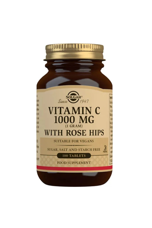Solgar Vitamine C 1g 100 Comprimés avec Églantier