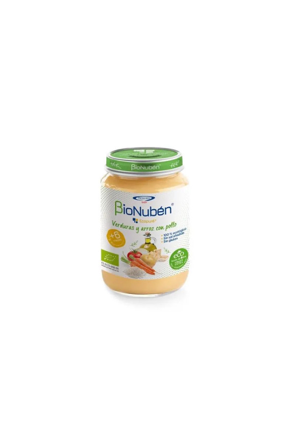 Bionubén Bionuben Ecopuré Tarrito Verduras y Arroz Con Pollo 6m 250g