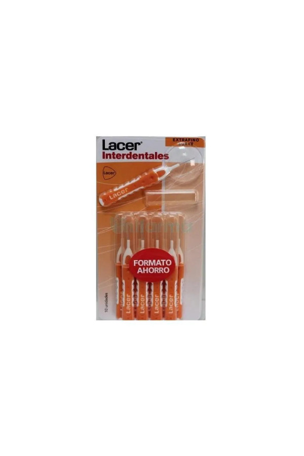 Interdental Lacer Extra Fine Douce Droite Droite 10 Pcs