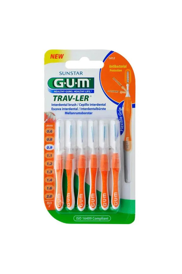 Sunstar Gum Pinceau Interdentaire 0,9mm Trav-Ler 6 Uds