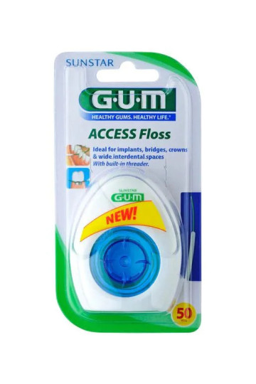 Gum™ Implant Floss Floss Implants Dentaires Sans Cire 50 Fils X 30cm