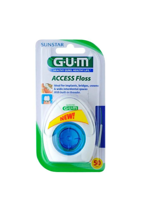 Gum™ Implant Floss Floss Implants Dentaires Sans Cire 50 Fils X 30cm