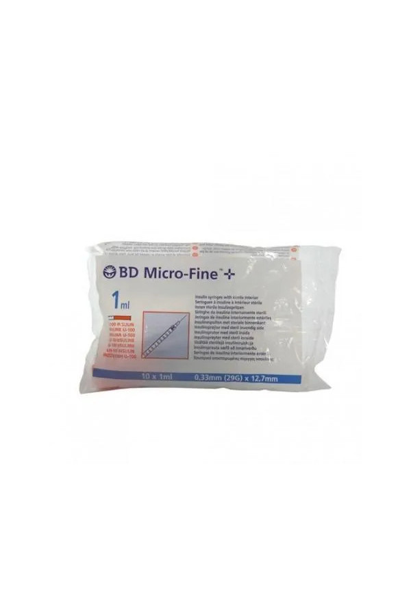 B.d Ultra Fine Jeringa Para Insulina U 100 1ml 29g X 12,7 Mm 10 Unidades Becton Dickinson