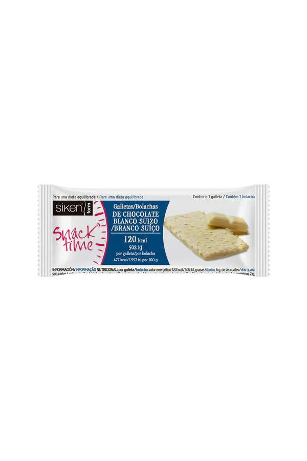 3x Siken Snack Time White Chocolate Biscuit 25g