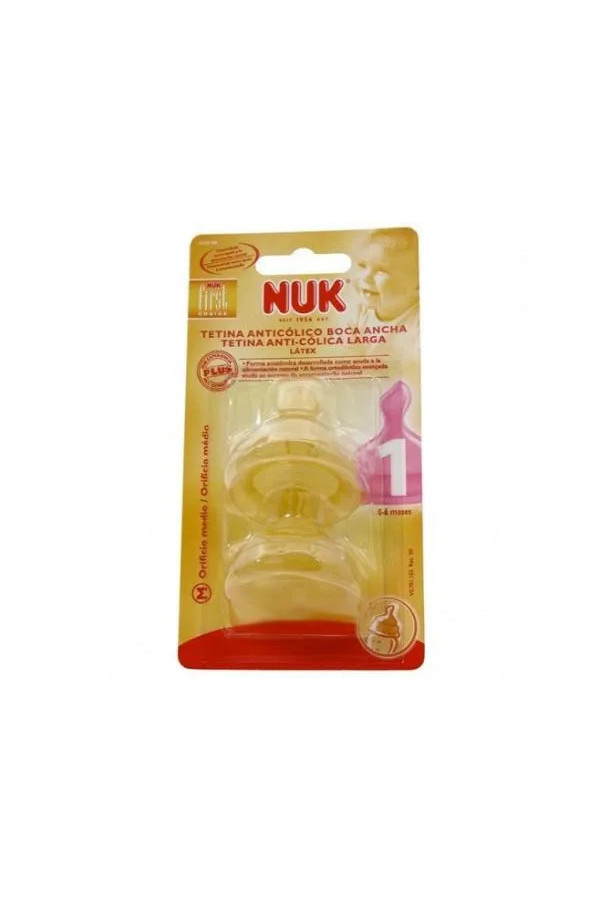 Tetina Ancha First Choice 1 M Latex 2 Unidades Nuk