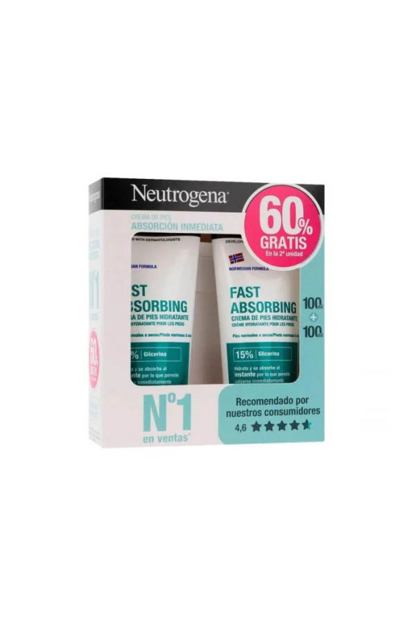 Neutrogena Crème Pour Les Pieds Á Absorption Immédiate 2x100ml