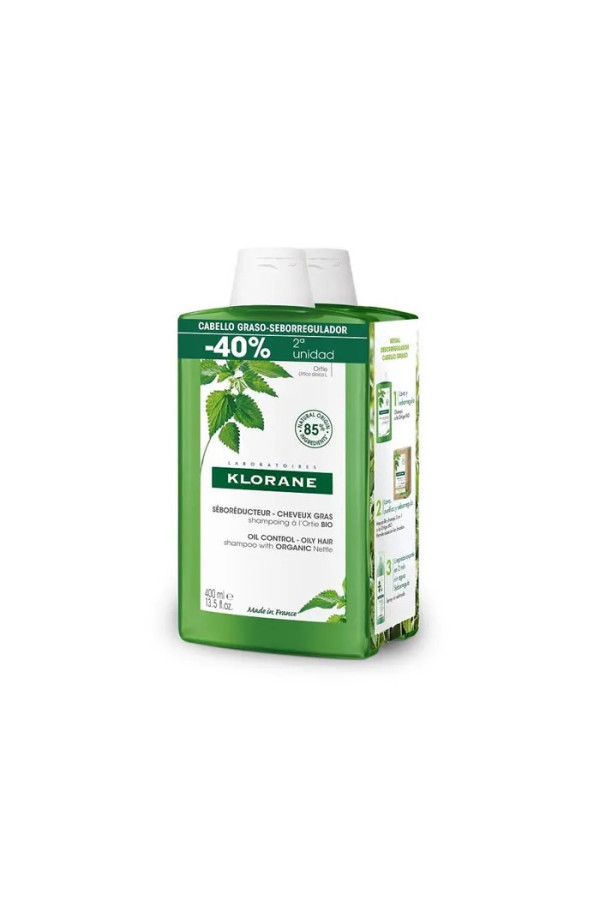 Klorane Duplo Shampoing Ortie 2x400ml