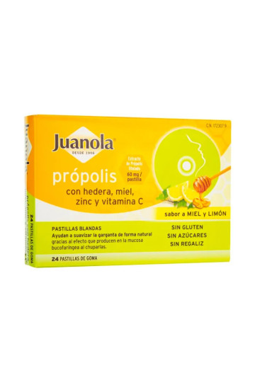 Juanola Hedera Propolis, Miel, Zinc et Vitamine C 24U 