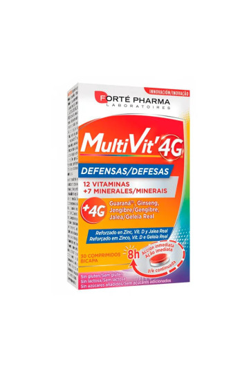 Forté Pharma Multivit 4G Défenses 30 Comprimés 