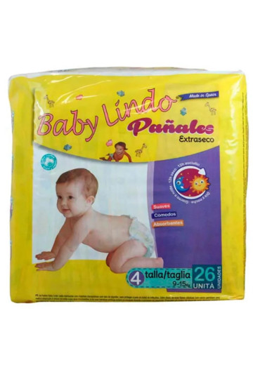  Baby Lindo Diapers T4 9-15 Kg 26 Units