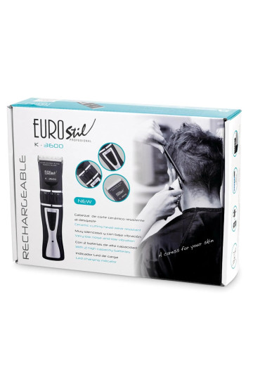 Eurostil Electrica K3600 Ceramico Recargable Maquina Cortapelo Cabello Negro Negro 5w 1un