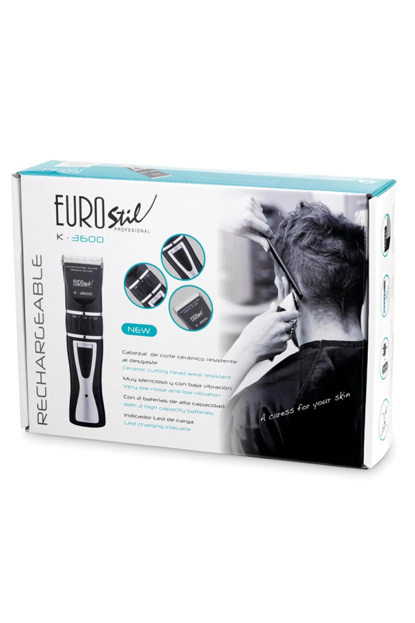 Eurostil Electrica K3600 Ceramico Recargable Maquina Cortapelo Cabello Negro Negro 5w 1un